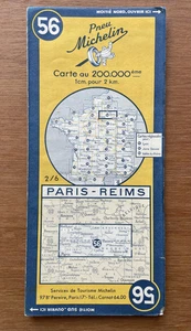 Vintage 1952 Michelin Map No.56 - Paris & Reims - Imagen 1 de 3