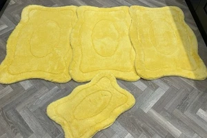 X ROMANY GYPSY WASHABLES GERMAN MATS NEW MATS THICK SETS OF 4 RUGS LEMON-LEMON X - Picture 1 of 6