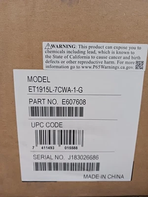 ELO E607608 1915L  19" OSD Touchscreen Monitor  New Open Box Complete - Image 1 of 4