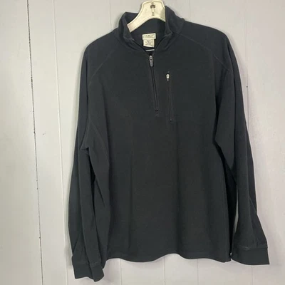 Camisa LL Bean Fleece 1/4 Cremallera Pullover Capa Negra OBVM2 Hombres Grande Poliéster L Foto 1 de 4