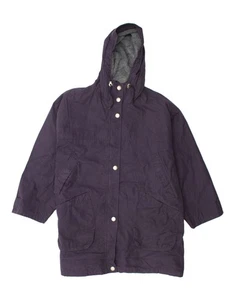 EDDIE BAUER Womens Hooded Windbreaker Coat UK 20 2XL Purple Polyester AN14 - Picture 1 of 4
