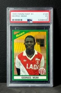 George (Georges) Weah 1990 Panini Foot ‘91 Sticker #126 PSA 3 RARE Pop 1 / 11 ⬆️ - Picture 1 of 2