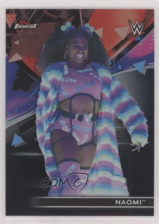 2021 Topps Finest WWE Black Refractor /10 Naomi #25 - Image 1 of 2
