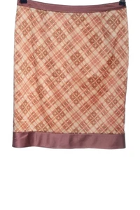 HUGO BOSS Gonna in seta Donna Gonna Taglia IT 40 crema-color carne-marrone - Foto 1 di 5