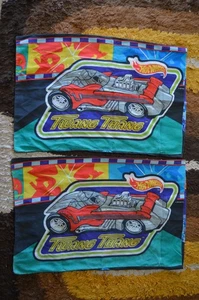 2 Vintage Hote Wheels Twang Thang Standard Pillowcases Hot Rod Power Pistons - Picture 1 of 18