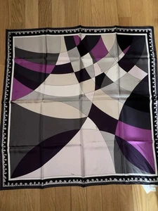 NEW $375 EMILIO PUCCI 100% Silk Abstract Print Scarf 34" (90x90cm) - Picture 1 of 10