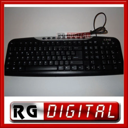TASTIERA PER PC USB DESKTOP 108 TASTI + 9 MULTIMEDIALI CON FILO LINQ K3 - Immagine 1 di 1