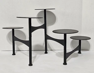 Candelabro portacandele pieghevole articolato metallo nero MCM vintage - Foto 1 di 8