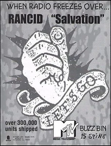 Rancid 1996 Salvation Let's Go anuncio 8 x 11 MTV Buzz Bin con impresión publicitaria - Imagen 1 de 3