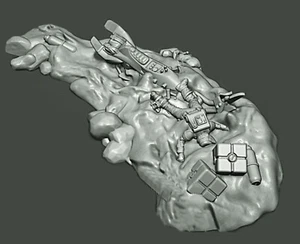 Star Wars Legion Miniatures Imperial Crashed Speeder Bike & Dead Scout Trooper - Picture 1 of 5