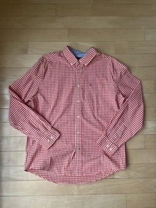 Tommy Hilfiger Vintage Gingham Check Print Button Down Shirt Orange/Red Size L - Picture 1 of 6