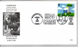 #2953 KIDS CARE ABOUT THE ENVIRONMENT PLANTING A TREE STAMP FIRST DAY OF ISSUE - Picture 1 of 1