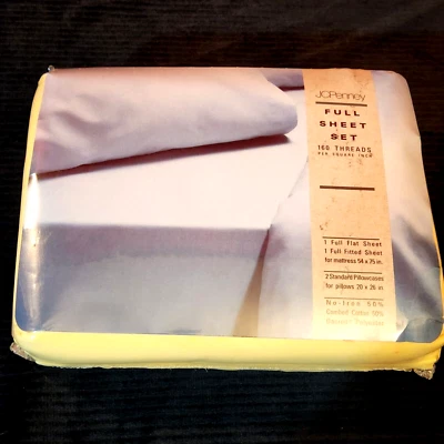 Full Sheet set JC Penney Yellow 160 Threads 54x75" with 2 Pillowcases - Image 1 of 4