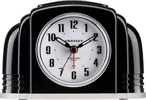 Vintage Analog Alarm Clock Crosley Art Deco Quiet Sweep Non-Ticking Automatic - Picture 1 of 2