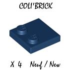 Lego 33909 - 4X Brique / Tile, Modified 2X2 With Studs - Bleu / Dark Blue - Neuf