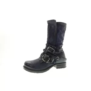 A.S.98 Biker Boots Stiefeletten Stiefel Leder Blau Damen Schuhe Gr. 39 - Bild 1 von 6