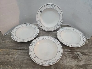 Mikasa Intaglio Annette CAC20 Rim Soup Bowl 9 3/8" Set of 4 - Picture 1 of 2