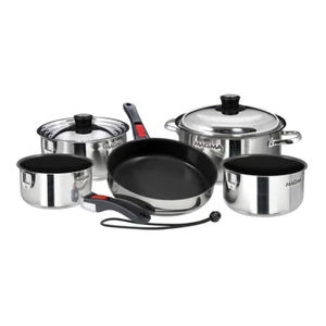 MAGMA NESTING 10 PIECE S.S. SLATE BLACK CERAMICA COOKWARE - Picture 1 of 1