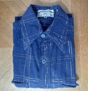 Camicia hippie western 1970 Gentleman John Disco tasca filettata oro taglia S 3365 - Foto 1 di 11