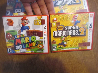 Super Mario 3D Land + New Super Mario Bros. 2 Nintendo 3DS RED CASE SET NEW LOT - Image 1 of 4