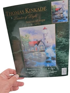 Thomas Kinkade Beacon of Hope Stamped Cross Stitch Kit New Sealed 50961 - Picture 1 of 3