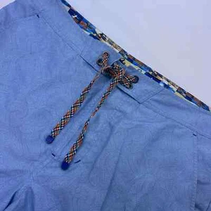 Robert Graham Men Light Blue Paisley Pattern Flat Front Swim Trunks 38 NWoT - Picture 1 of 7