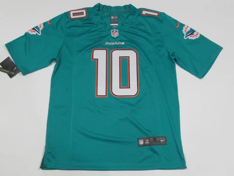 NWT Tyreek Hill #10 Miami Dolphins Game on-Field Men's Team Jersey Aqua Green Cover