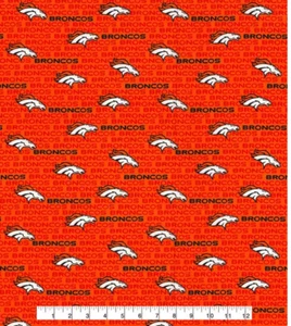 Denver Broncos Cotton Fabric Piece by the 1/4,1/2,Yard, 58"W for Mask ships fast - Picture 1 of 2