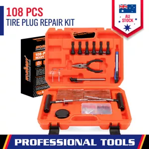 108-Piece Tire Repair Kit Tire Repair Tools Fix Punctures Plug Flats Patch Kit - Picture 1 of 9