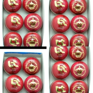 24 Red Cricket Balls 156g 4 Piece Genuine Leather Excellent Quality Bat Friendly - Bild 1 von 7