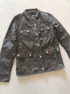 J Crew L Tall XL Cotton Canvas Jacket Green Khaki Pockets - Picture 1 of 7