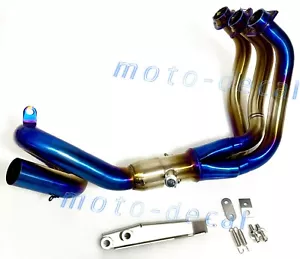 For MT09 XSR900 2015-2020 Header Front Link Pipe Manifold Exhaust System Blue - Picture 1 of 5