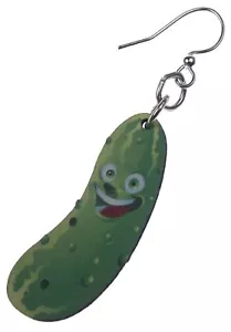Pendientes de encurtido sonriente joyería de árbol verde sostenible ecológico hecho regalo de EE. UU. - Imagen 1 de 2