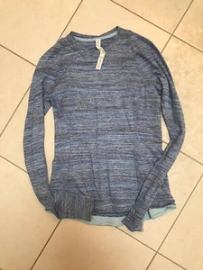 Lululemon Runderful LS Longsleeve Shirt - Black/blue Stripe, Size 8, NEW! - Picture 1 of 2