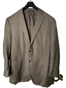Loro Piana wool blazer suit jacket brown pattern men's size 58 - Picture 1 of 7