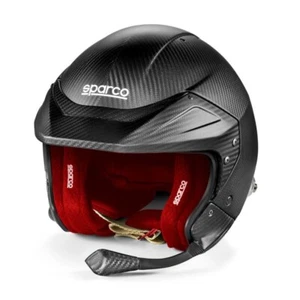 SPARCO BRH0001B0 CASCO IN VETRORESINA FLUX RJ 2025 CARBON ROSSO FIA 8859-2024 - Imagen 1 de 7