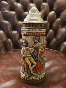 Gerz Bierstein Westdeutschland Keine Tropfen Umbecher Mehr Zinndeckel Vintage - Bild 1 von 6