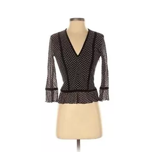 X:S Clothing Vintage 90s Polka Dot Velvet Top Rockabilly Top Purple Black Sz S - Picture 1 of 3