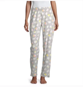 New Women's Microfleece Pajama Pants PJs Gray Bears Warm Cozy Great Gift - Picture 1 of 4