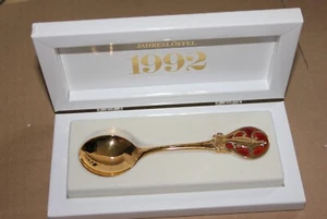 RB16 RB29 R&B Robbe & Berking cucchiaio anno 1992 argento 925 placcato oro da collezione IMBALLO ORIGINALE - Foto 1 di 10