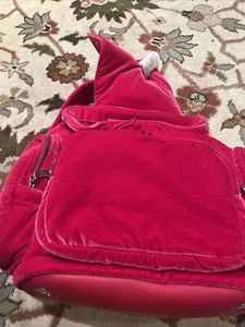 Mochila Caraa Terciopelo Fushia Y Cinturón/Bolso Bandolera Dinero A Juego Nuevo Con Etiquetas - Imagen 1 de 17