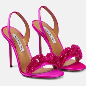 Aquazzura Chain Of Love sandals uk 5 pink RRP £715 YB43 - Picture 1 of 20