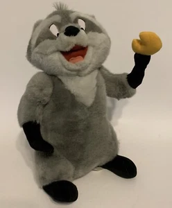 Vintage Disney Pocahontas Meeko 12” Jointed Plush Toy Walt Disney World Raccoon - Picture 1 of 10