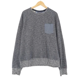 Vintage Tommy Hilfiger Jumper Sweater Men Grey Cotton Vv8 Size XL - Picture 1 of 7