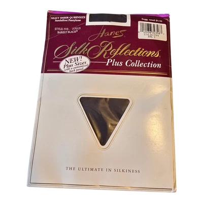 Hanes Silk Reflections Plus Collection Pantyhose Size 3 Plus Barely Black NWT - Image 1 of 3