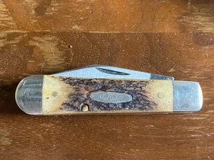 Case XX USA 5235 1/2 SS Two Blade Folding Hunter Pocket Knife Stag 1981 9 Dot - Picture 1 of 9