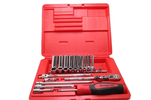 SNAP-ON 107ATMPB 3/16"-9/16" 1/4" Drive 29 PieceSAE Standard/Deep Set Socket Set - Picture 1 of 20