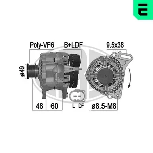 ERA Lichtmaschine Generator Lima 209542A für VW POLO 4 FOX 5Z1 5Z3 5Z4 TDI SKODA - Bild 1 von 10