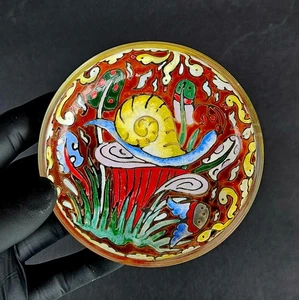 Vintage Art Deco Moser Glass Enamel Plate 111 - Picture 1 of 6