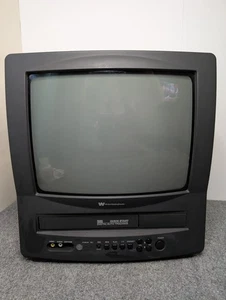 White-Westinghouse Lettore Combo CRT TV/VRC Auto Tracking WVT-11319 Nero FUNZIONA! - Foto 1 di 12